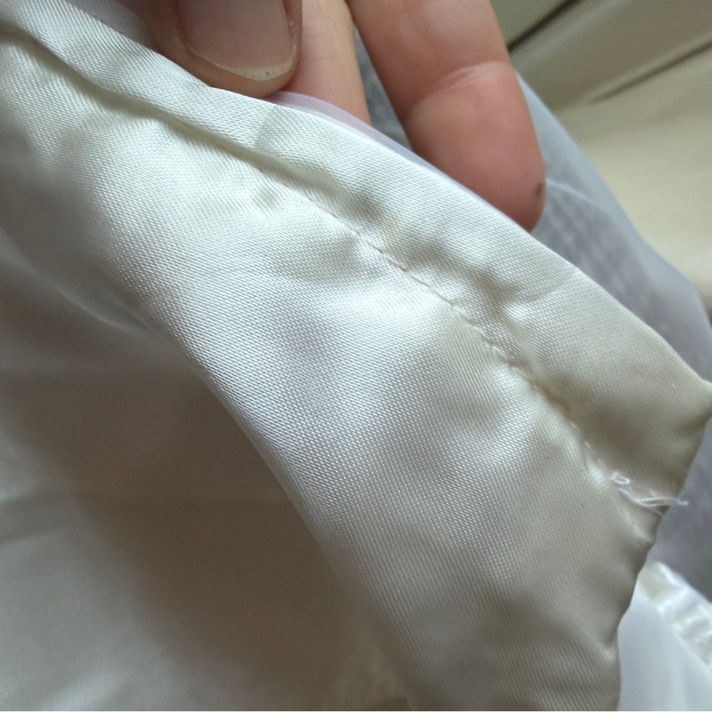 Girls Formal Silk White Dress with Floral Embroidery - Picture 13 of 14